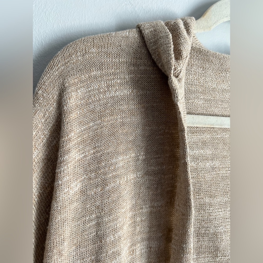 246 Eileen Fisher Organic Cotton Knit Open Front Hooded Cardigan Size S/M - Picture 6 of 17